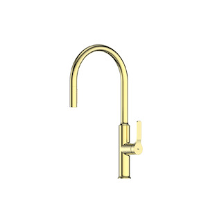 Greens Craft Pulldown Kitchen Mixer with Kitchen Spout | Brushed Brass