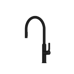 Greens Craft Pulldown Kitchen Mixer with Kitchen Spout | Matte Black
