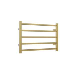 Newtech Quadro 5 Bar Heated Towel Ladder 530mm | Brushed Brass