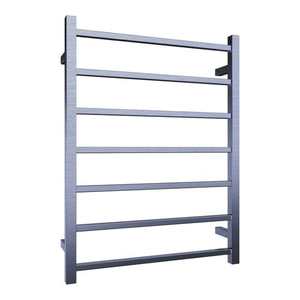 Newtech Quadro 7 Bar Wide Heated Towel Ladder 800mm | Gunmetal