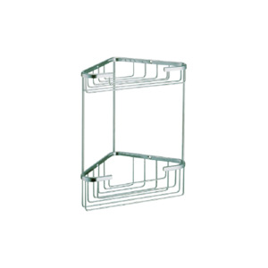 Eco Style 2 Tier Corner Wire Basket | Chrome