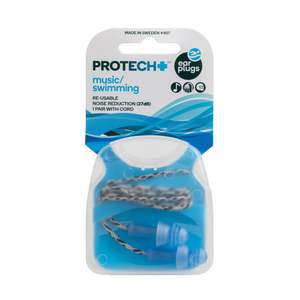 Protech - Music/Swimming Earplugs with Cord (1pk)