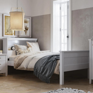 Slat Beds Single: ADVENTURE SLAT BED WITH HEAD-END SHELF | LOW-FOOT OR HIGH-FOOT | NZ MADE