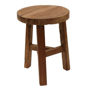 Outdoor: PORTO OUTDOOR ROUND STOOL | RECYCLED TEAK