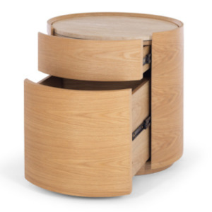New: MUSE 2 DRAWER BEDSIDE CABINET | TRAVERTINE TOP
