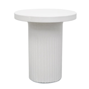 Outdoor: ROMA CONCRETE SIDE TABLE | WHITE