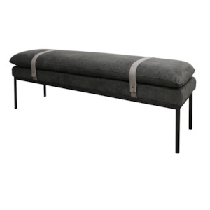 Bench Seats Ottomans Pouffes: BAXTER FABRIC BENCH | CHARCOAL