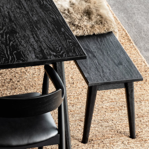 Dining: VAASA BLACK OAK BENCH SEAT | 118 LONG