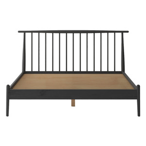 VOSS QUEEN SOLID OAK BED FRAME | BLACK