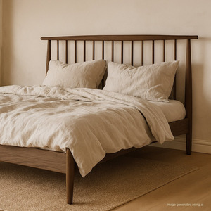 Slat Beds King: VOSS KING SOLID OAK BED FRAME | WALNUT