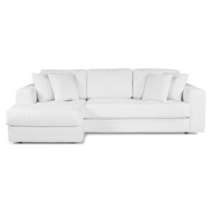 Lounge Suites Collection: HUGO 3 SEATER CHAISE | SPECKLE WHITE