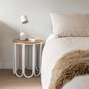 Living: Montalto Oak Side Table | White