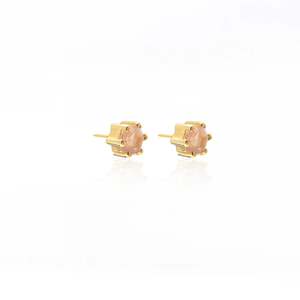 Harmony Stud Earrings | Gold & Rose Quartz