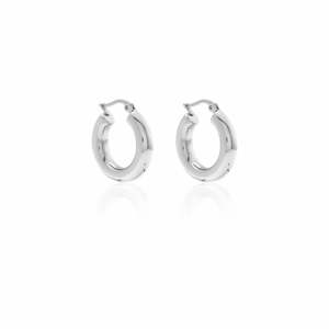 Silk Steel: Halo Hoop Earrings | Medium | Silver