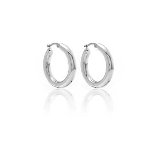 Halo Hoop Earrings | Large | Silver
