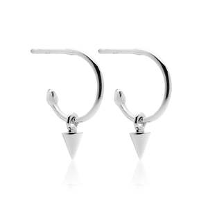Superfine Mini Spike Hoops | Silver
