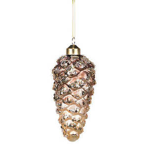 Pinecone Glass Bauble | Brown