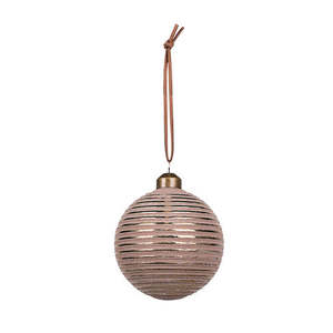 Stripe Pattern Glass Bauble | Brown/Gold