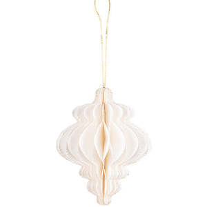 Off White Paper Finial Decoration | 15cm