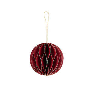 Claret Red Paper Ball Decoration | 8cm