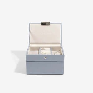 Jewellery Boxes: Dusky Blue Mini Jewellery Box Set | 2 Layers