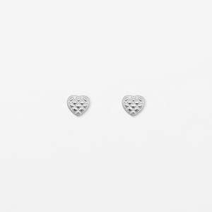 Studs: Quilted Heart Stud | Silver