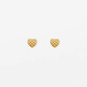 Studs: Quilted Heart Stud | Gold