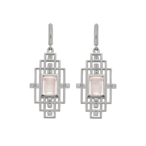 Large Drop Earrings: Bliss Earrings | Sterling Silver & Rose Quartz