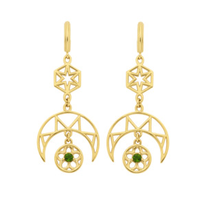 Balance Earrings | 22k Gold Plate & Chrome Diopside