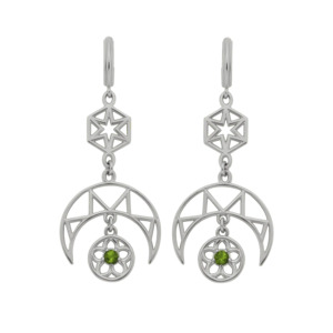 Large Drop Earrings: Balance Earrings | Sterling Silver & Chrome Diopside
