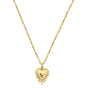 Mini Heart Ray Necklace | 22k Gold Vermeil