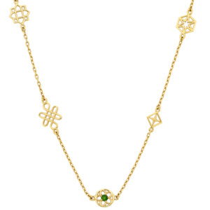 Aura Necklace | 22k Gold Plate & Chrome Diopside