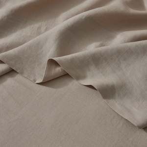Bedding: Ravello Linen Flat Sheet | Shell | Queen