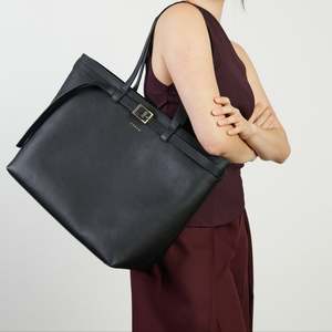 Tote Bags: Tia Shoulder Bag | Black & Bronze