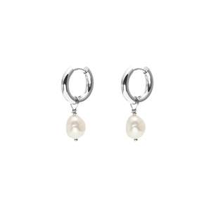 Silk Steel: Allure Hoops | Pearl & Silver