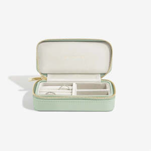 Small Zipped Jewellery Box | Sage Green
