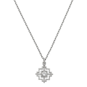 Silver Necklaces: Centred Necklace | Sterling Silver & White Zircon
