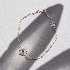 Accessories 1: Centred Bracelet | Chrome Diopside| 925 Sterling Silver