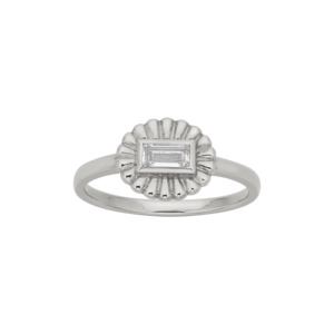 Odette Ring | Sterling Silver with Baguette White Topaz