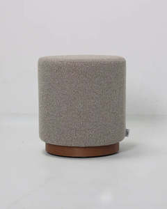 Living: Hickory Small Ottoman | Mushroom