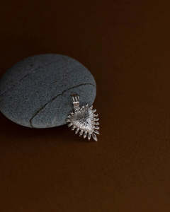 Heart Rays Charm | Sterling Silver