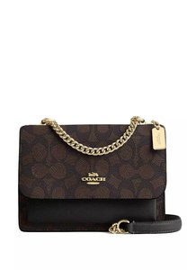 Brands: Mini Klare Crossbody Bag In Signature Canvas – Walnut Black