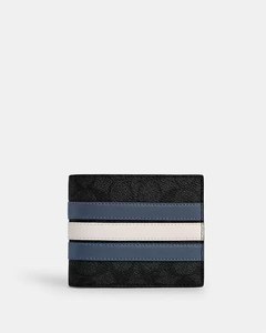 3 In 1 Wallet In Signature Canvas With Varsity Stripe