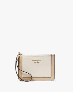 Lena Colorblock Small Card Holder Wristlet in Light Sand Multi