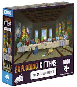 Exploding Kittens: Exploding Kittens: Cats Last Supper Puzzle (1000pc Jigsaw)