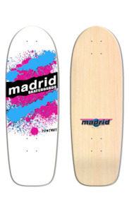 Longboard Decks: Madrid Deck Retro Explosion White 9.5"