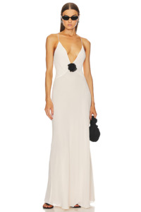 21st 1: Sheer Deep V Long Slip Dress
