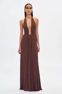 21st 1: Jennifer Cupro Maxi Dress in Cedar