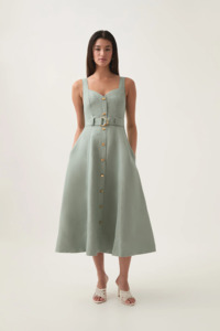 Clay Belted Midi Dress