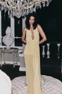 Cassis Drape Maxi Dress